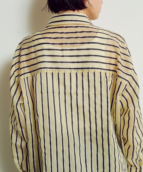 hunch（ハンチ）の「ドビーストライプ長袖シャツ（シャツ/ブラウス・レディース・ホワイト系その他/イエロー系その他・FREE）」の18枚目の写真