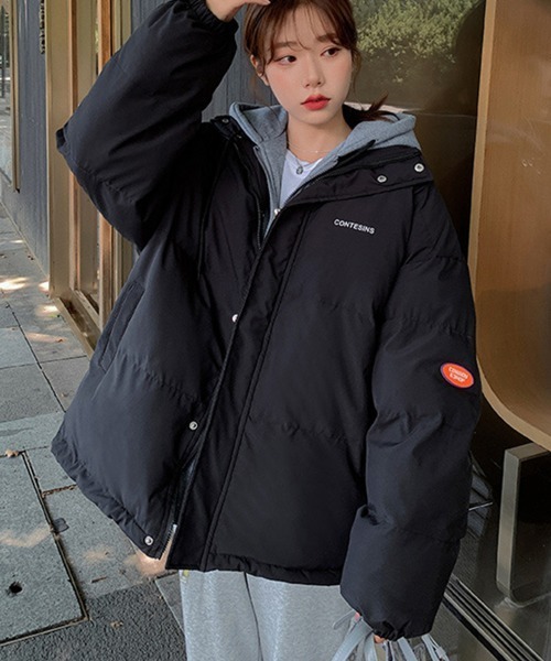 【セール】フーデッド エコダウンジャケット重ね着風（ダウンジャケット/コート）｜Miniministore（ミニミニストア）