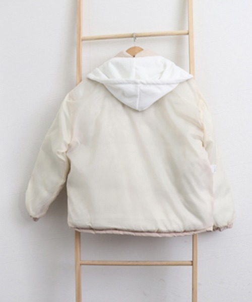 Miniministore(ミニミニストア)の「フーデッド エコダウンジャケット重ね着風(ダウンジャケット/コート・レディース・アイボリー/サーモンピンク/ブルーグレー/ブラック・XL)」の17枚目の写真