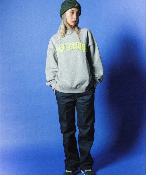 JUST A NOON（ジャストアヌーン）の「EMBROIDERY LOGO SWEAT（スウェット・レディース・グリーン/チャコールグレー・MEDIUM/X-LARGE）」の5枚目の写真