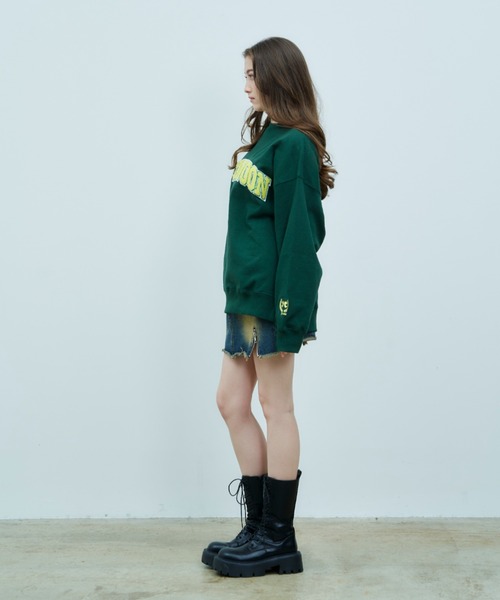 JUST A NOON（ジャストアヌーン）の「EMBROIDERY LOGO SWEAT（スウェット・レディース・グリーン/チャコールグレー・MEDIUM/X-LARGE）」の14枚目の写真