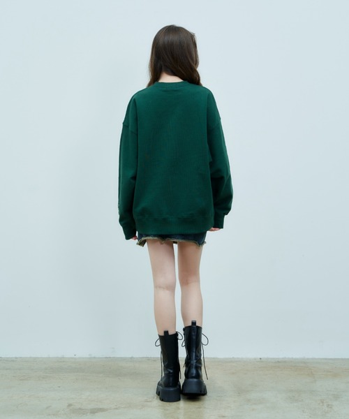 JUST A NOON（ジャストアヌーン）の「EMBROIDERY LOGO SWEAT（スウェット・レディース・グリーン/チャコールグレー・MEDIUM/X-LARGE）」の15枚目の写真