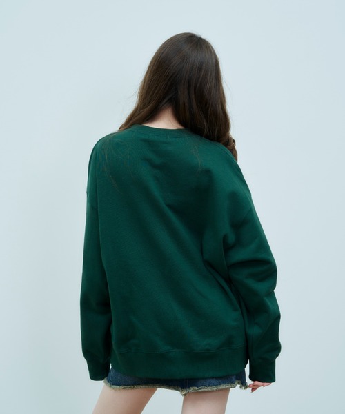 JUST A NOON（ジャストアヌーン）の「EMBROIDERY LOGO SWEAT（スウェット・レディース・グリーン/チャコールグレー・MEDIUM/X-LARGE）」の9枚目の写真