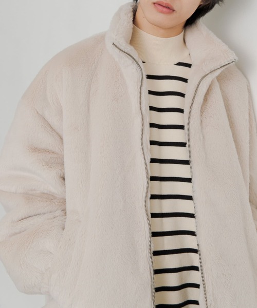 SENSE OF PLACE by URBAN RESEARCH（センスオブプレイスバイアーバンリサーチ）の「フェイクファーZIPブルゾン（ブルゾン・メンズ・チャコールグレー/ライトベージュ・MEDIUM/LARGE）」の18枚目の写真