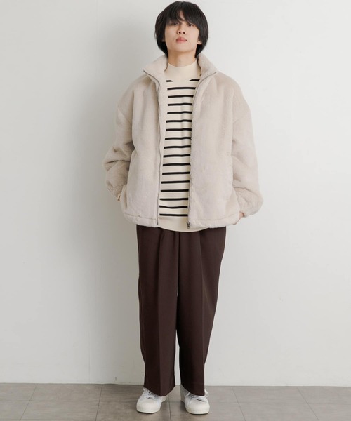 SENSE OF PLACE by URBAN RESEARCH（センスオブプレイスバイアーバンリサーチ）の「フェイクファーZIPブルゾン（ブルゾン・メンズ・チャコールグレー/ライトベージュ・MEDIUM/LARGE）」の22枚目の写真