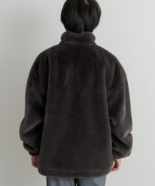 SENSE OF PLACE by URBAN RESEARCH（センスオブプレイスバイアーバンリサーチ）の「フェイクファーZIPブルゾン（ブルゾン・メンズ・チャコールグレー/ライトベージュ・MEDIUM/LARGE）」の7枚目の写真