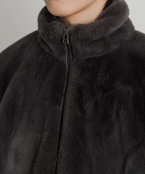 SENSE OF PLACE by URBAN RESEARCH（センスオブプレイスバイアーバンリサーチ）の「フェイクファーZIPブルゾン（ブルゾン・メンズ・チャコールグレー/ライトベージュ・MEDIUM/LARGE）」の8枚目の写真