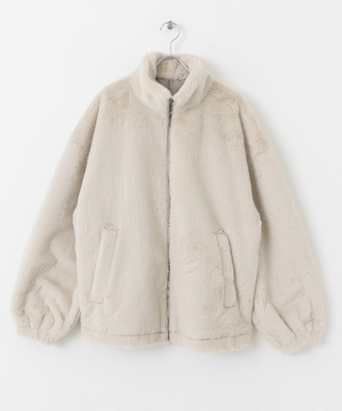 SENSE OF PLACE by URBAN RESEARCH（センスオブプレイスバイアーバンリサーチ）の「フェイクファーZIPブルゾン（ブルゾン・メンズ・チャコールグレー/ライトベージュ・MEDIUM/LARGE）」の11枚目の写真