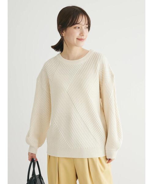 Petit fleur（プチフルール）の「・Petit　Fleur　ランダムキリカエニット（ニット/セーター・レディース・ベージュ/グリーン/サックスブルー/オフホワイト・FREE）」の22枚目の写真