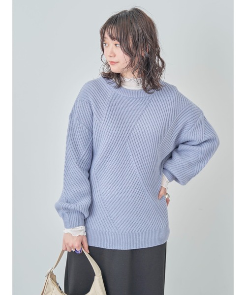 Petit fleur（プチフルール）の「・Petit　Fleur　ランダムキリカエニット（ニット/セーター・レディース・ベージュ/グリーン/サックスブルー/オフホワイト・FREE）」の10枚目の写真