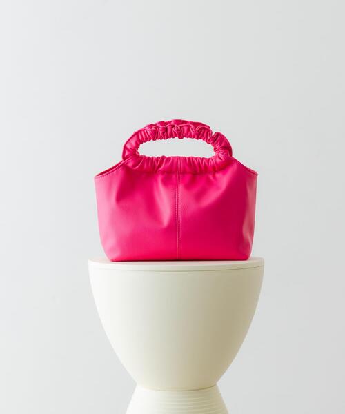 RODE SKO（ロデスコ）の「ギャザーハンドルバッグ（ショルダーバッグ・レディース・ブラック/ピンク系その他/シルバー/ミント・ONE）」の3枚目の写真