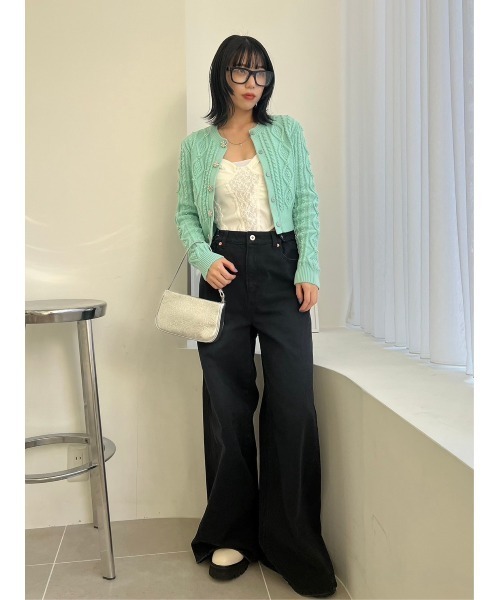 LILY BROWN（リリーブラウン）の「ダーツワイドデニムパンツ（デニムパンツ・レディース・イエロー/ブラック/ブルー・0/1）」の6枚目の写真