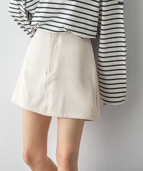 Chillfar(チルファー)の「台形ミニスカパン(スカート・レディース・グレー/ブラック/アイボリー・FREE)」の1枚目の写真