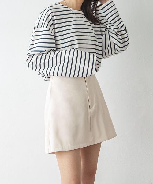 Chillfar(チルファー)の「台形ミニスカパン(スカート・レディース・グレー/ブラック/アイボリー・FREE)」の6枚目の写真