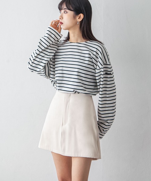 Chillfar(チルファー)の「台形ミニスカパン(スカート・レディース・グレー/ブラック/アイボリー・FREE)」の7枚目の写真