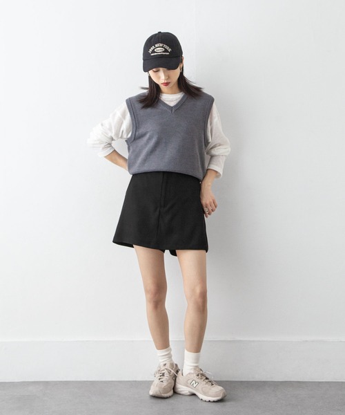 Chillfar(チルファー)の「台形ミニスカパン(スカート・レディース・グレー/ブラック/アイボリー・FREE)」の18枚目の写真