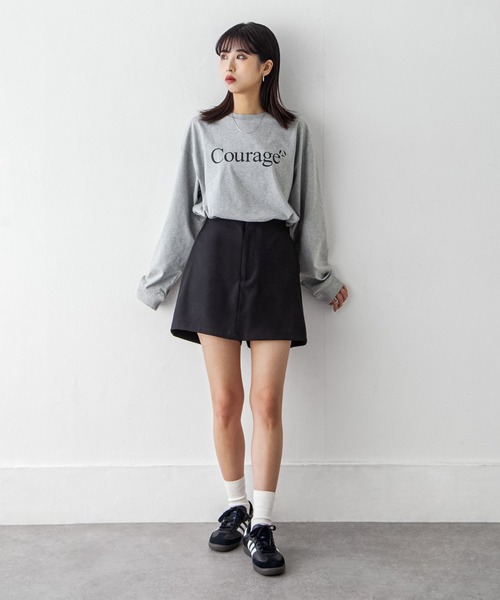 Chillfar(チルファー)の「台形ミニスカパン(スカート・レディース・グレー/ブラック/アイボリー・FREE)」の19枚目の写真