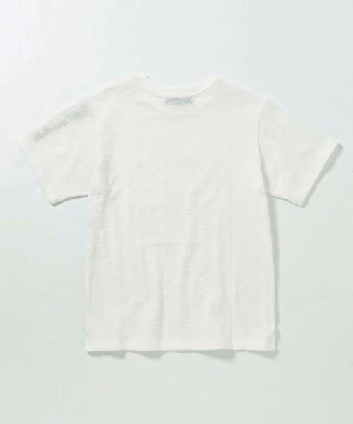 【セール】1PIU1UGUALE3 RELAX(ウノピゥウノウグァーレトレ リラックス)クレープニットロゴ半袖Tシャツ（Tシャツ/カットソー）｜1PIU1UGUALE3 RELAX （ウノピゥウノウグァーレトレ リラックス）