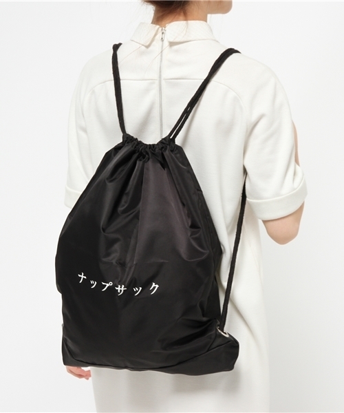 IKUMI（イクミ）の「ナップサック（バックパック/リュック・レディース・ホワイト/ブラック・ﾌﾘ-）」の10枚目の写真