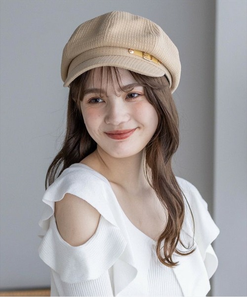 clear（クリア）の「サイドベルトキャスケット（キャスケット・レディース・ブラック/ベージュ/アイボリー・F）」の3枚目の写真