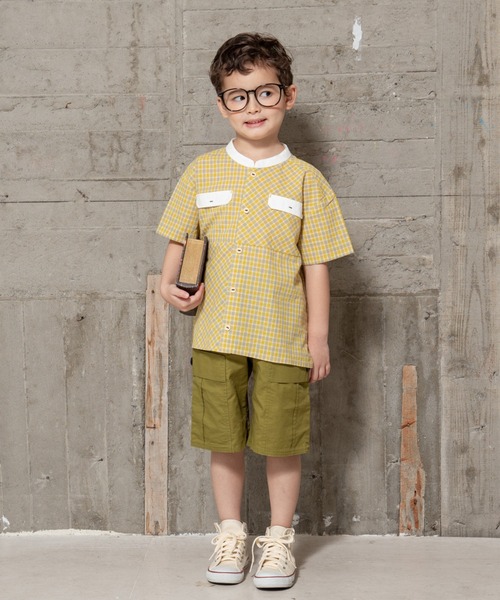 RAGMART（ラグマート）の「バンドカラーシャツ（Tシャツ/カットソー・キッズ・チェック/ストライプ/オフホワイト・90cm/95cm/80ｃｍ）」の8枚目の写真