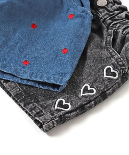 apres les cours（アプレレクール）の「デイジー・ハート刺繍ショートパンツ（その他パンツ・キッズ・インディゴブルー/ラベンダー/ブラック・80/90/100/110/120/130/140）」の6枚目の写真