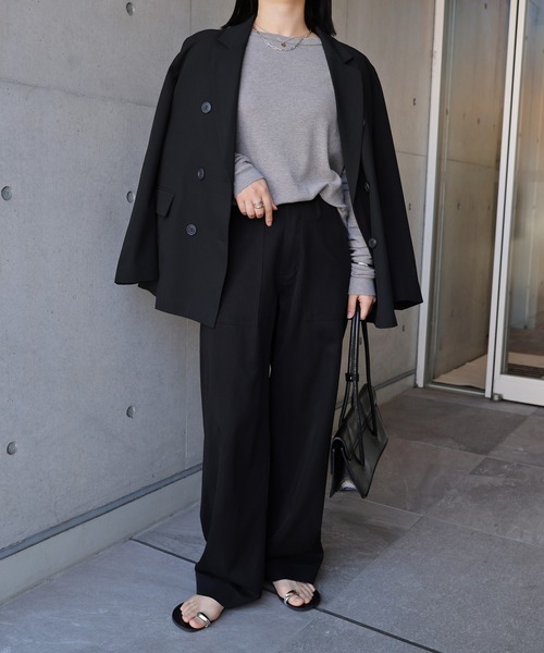 evernavy（エバーネイビー）の「とろみベイカーパンツ（その他パンツ・レディース・ネイビー/カーキ/ブラック・L/M/S）」の7枚目の写真