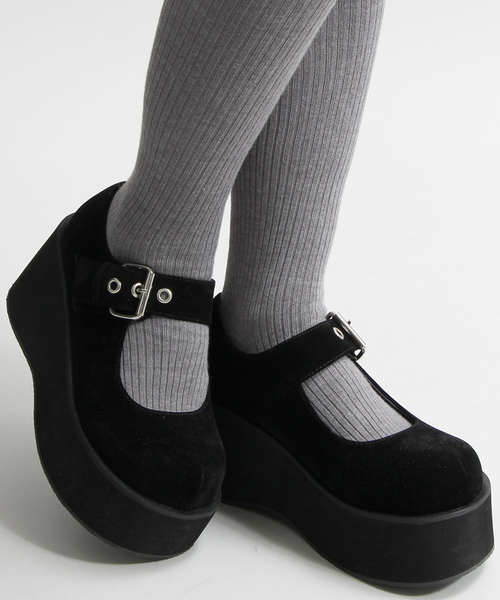 WEGO（ウィゴー）の「WEGO/ボリュームソールパンプス（パンプス・レディース・ブラック/ホワイト/パープル/ブラック系その他・LARGE/MEDIUM）」の4枚目の写真