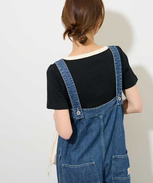 MILLER（ミラー）の「別注【MILLER/ミラー】*RELUME スクエアネック S/S TEE：Tシャツ（Tシャツ/カットソー・レディース・ブラック/ブラックミックス/ネイビー・FREE）」の7枚目の写真