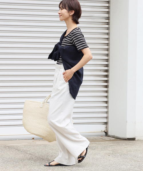 MILLER（ミラー）の「別注【MILLER/ミラー】*RELUME スクエアネック S/S TEE：Tシャツ（Tシャツ/カットソー・レディース・ブラック/ブラックミックス/ネイビー・FREE）」の11枚目の写真