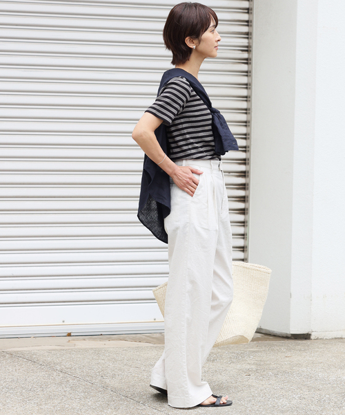 MILLER（ミラー）の「別注【MILLER/ミラー】*RELUME スクエアネック S/S TEE：Tシャツ（Tシャツ/カットソー・レディース・ブラック/ブラックミックス/ネイビー・FREE）」の12枚目の写真