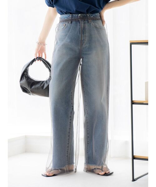 Ungrid(アングリッド)の「シアーチュールパンツ(その他パンツ・レディース・チャコールグレー/ベージュ・FREE)」の3枚目の写真