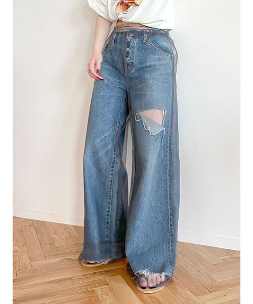 Ungrid(アングリッド)の「シアーチュールパンツ(その他パンツ・レディース・チャコールグレー/ベージュ・FREE)」の17枚目の写真