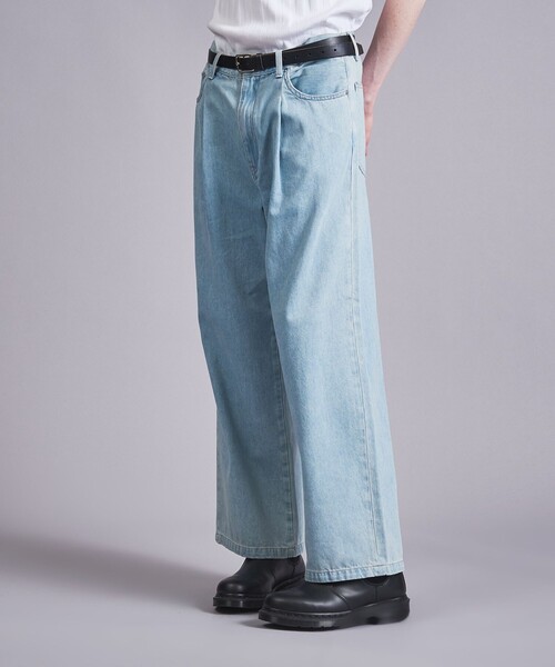MONKEY TIME（モンキータイム）の「ライトオンス 1P ワイド ストレート デニムパンツ（デニムパンツ・メンズ・ライトブルー/ダークグレー・S/M/L）」の4枚目の写真
