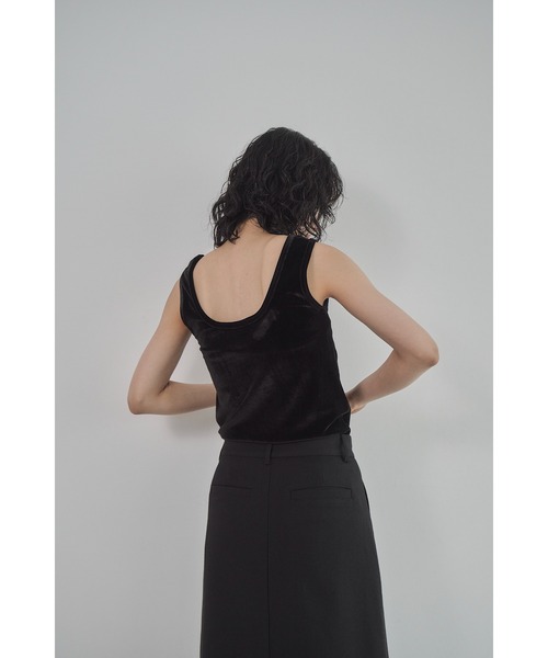 Abor】Velours Square Neck Tank/ベロアスクエアネックタンク