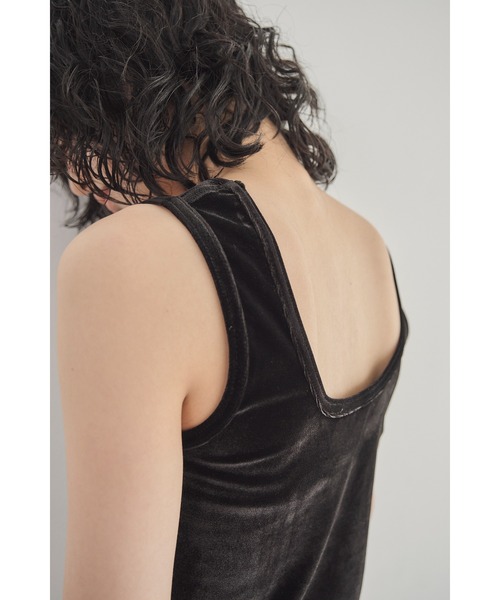 タンクトップ ノースリーブ Strap Design Velour Tank Top/ストラップデザインベロアトップ レディース sahara（サハラ）の「Velour Tank Top/ベロアタンクトップ