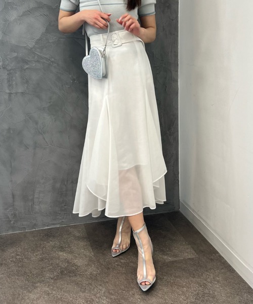 EIMY ISTOIRE(エイミーイストワール)の「シアーランダムヘムスカート(スカート・レディース・ブラック/ホワイト/グリーン系その他/ピンク・M/S)」の2枚目の写真