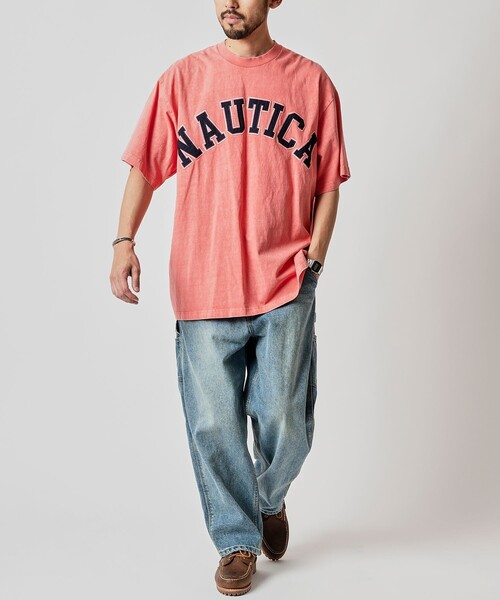 【NAUTICA】★人気★ピグメント アーチロゴ 半袖Tシャツ NAUTICA（ノーティカ）の「NAUTICA/ノーティカ Pigment Dyed