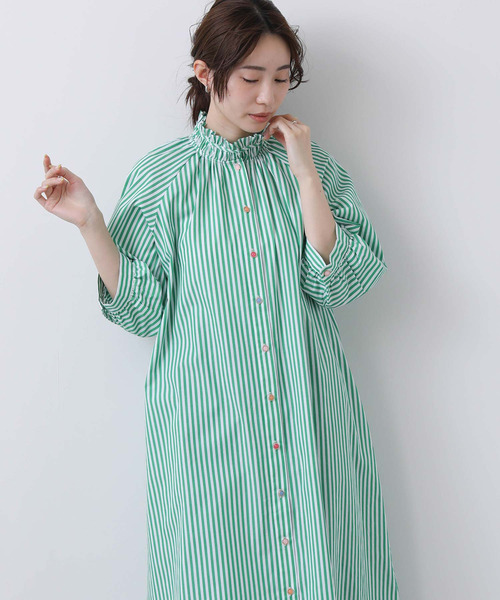 Gready Brilliant（グレディブリリアン）の「Ｎｕｍｐｈ＿ＳＴＰシャツワンピース（シャツワンピース・レディース・グリーン系・FREE）」の9枚目の写真