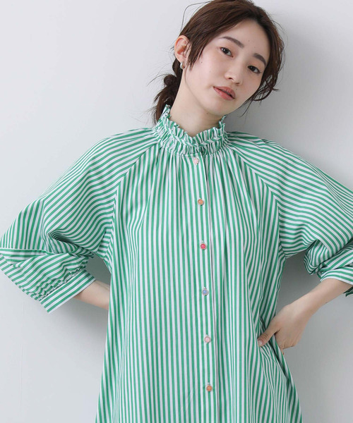 Gready Brilliant（グレディブリリアン）の「Ｎｕｍｐｈ＿ＳＴＰシャツワンピース（シャツワンピース・レディース・グリーン系・FREE）」の11枚目の写真