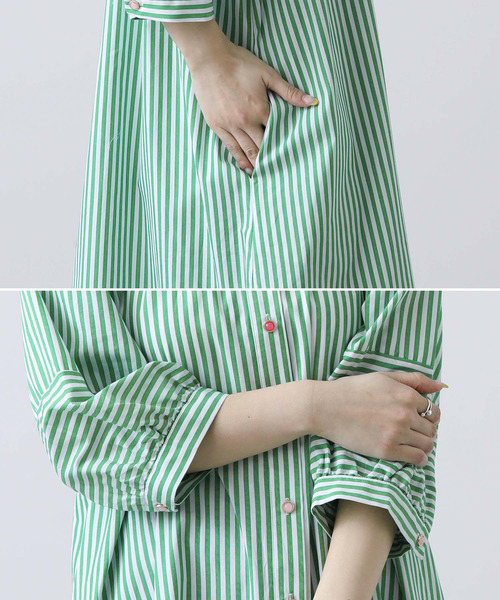 Gready Brilliant（グレディブリリアン）の「Ｎｕｍｐｈ＿ＳＴＰシャツワンピース（シャツワンピース・レディース・グリーン系・FREE）」の16枚目の写真
