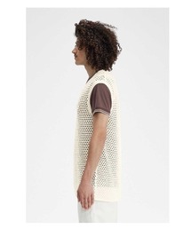 FRED PERRY / フレッドペリー ユニセックス K7851 Lace Knitted V Neck Sleeveless Jumper ニットベスト 中古】FRED PERRY / フレッドペリー<br>ユニセックス K7851 Lace