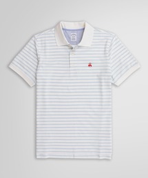 スーピマコットン ストレッチピケ ダブルストライプ ポロシャツ Slim Fit