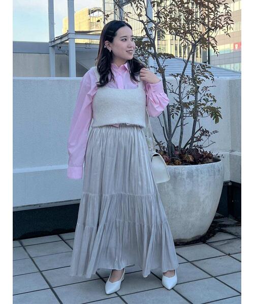 FREE'S MART（フリーズマート）の「◇裾ドロストショート丈シャツ（シャツ/ブラウス・レディース・ピンク/ブルー系その他/ホワイト・FREE）」の8枚目の写真