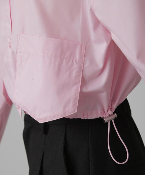 FREE'S MART（フリーズマート）の「◇裾ドロストショート丈シャツ（シャツ/ブラウス・レディース・ピンク/ブルー系その他/ホワイト・FREE）」の12枚目の写真