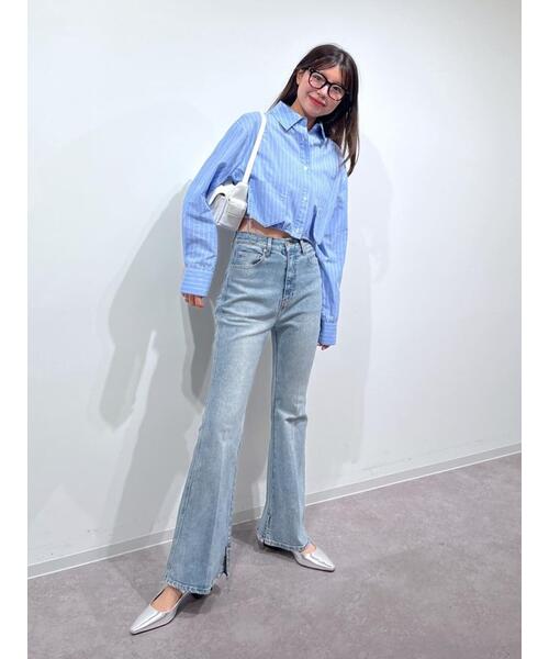 FREE'S MART（フリーズマート）の「◇裾ドロストショート丈シャツ（シャツ/ブラウス・レディース・ピンク/ブルー系その他/ホワイト・FREE）」の17枚目の写真