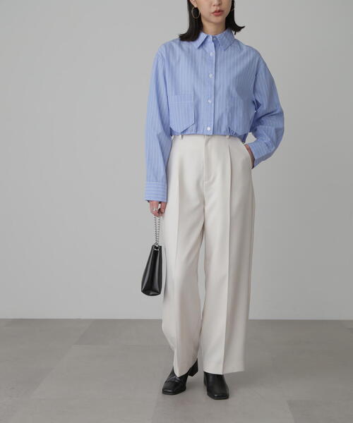 FREE'S MART（フリーズマート）の「◇裾ドロストショート丈シャツ（シャツ/ブラウス・レディース・ピンク/ブルー系その他/ホワイト・FREE）」の19枚目の写真