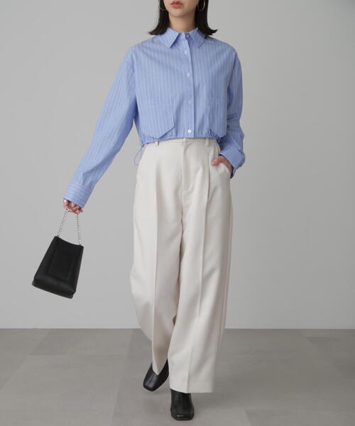 FREE'S MART（フリーズマート）の「◇裾ドロストショート丈シャツ（シャツ/ブラウス・レディース・ピンク/ブルー系その他/ホワイト・FREE）」の20枚目の写真