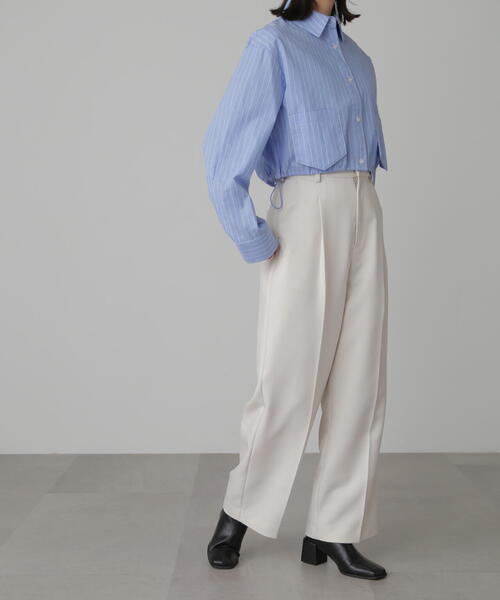 FREE'S MART（フリーズマート）の「◇裾ドロストショート丈シャツ（シャツ/ブラウス・レディース・ピンク/ブルー系その他/ホワイト・FREE）」の21枚目の写真