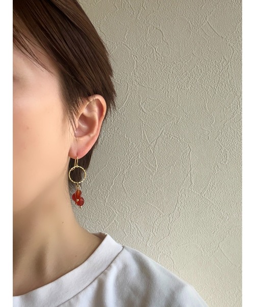 tone(トーン)の「【jebi】【jebi】14kgf ニュアンスメタルと天然石のピアス(MA)(ピアス(両耳用)・レディース・パープル/グリーン/ブラウン/レッド・FREE)」の21枚目の写真
